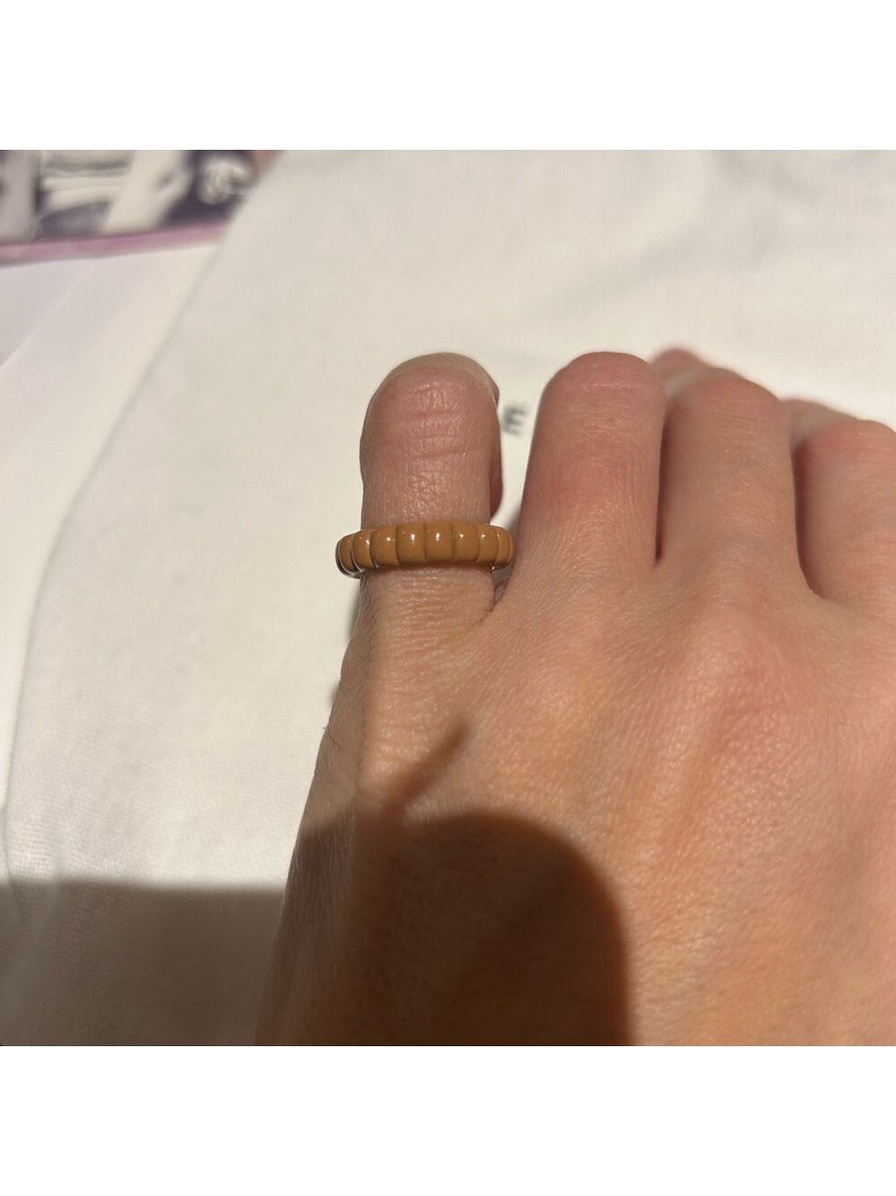 Mejuri Charlotte Enamel Ring (Capuccino)